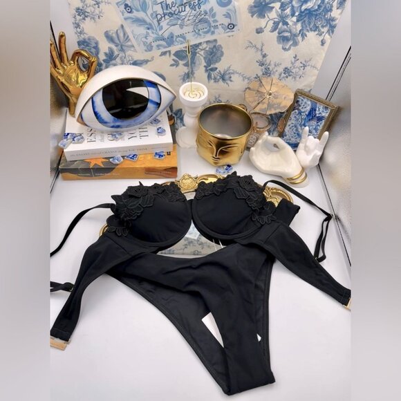 🆕 ZIMMERMANN 🧿 NWT Halliday Embroidered Balconette Bra + Scoop Pant Set, Sz 3 - Picture 2 of 16